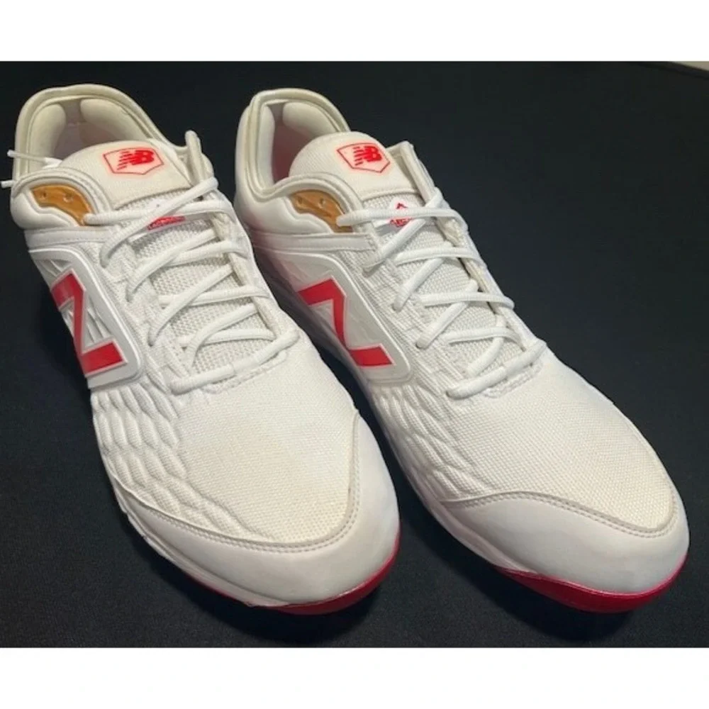 New Balance Mens 3000 V4 Metal Baseball Cleats White/Red NIB - Size 16 Xtra Wide